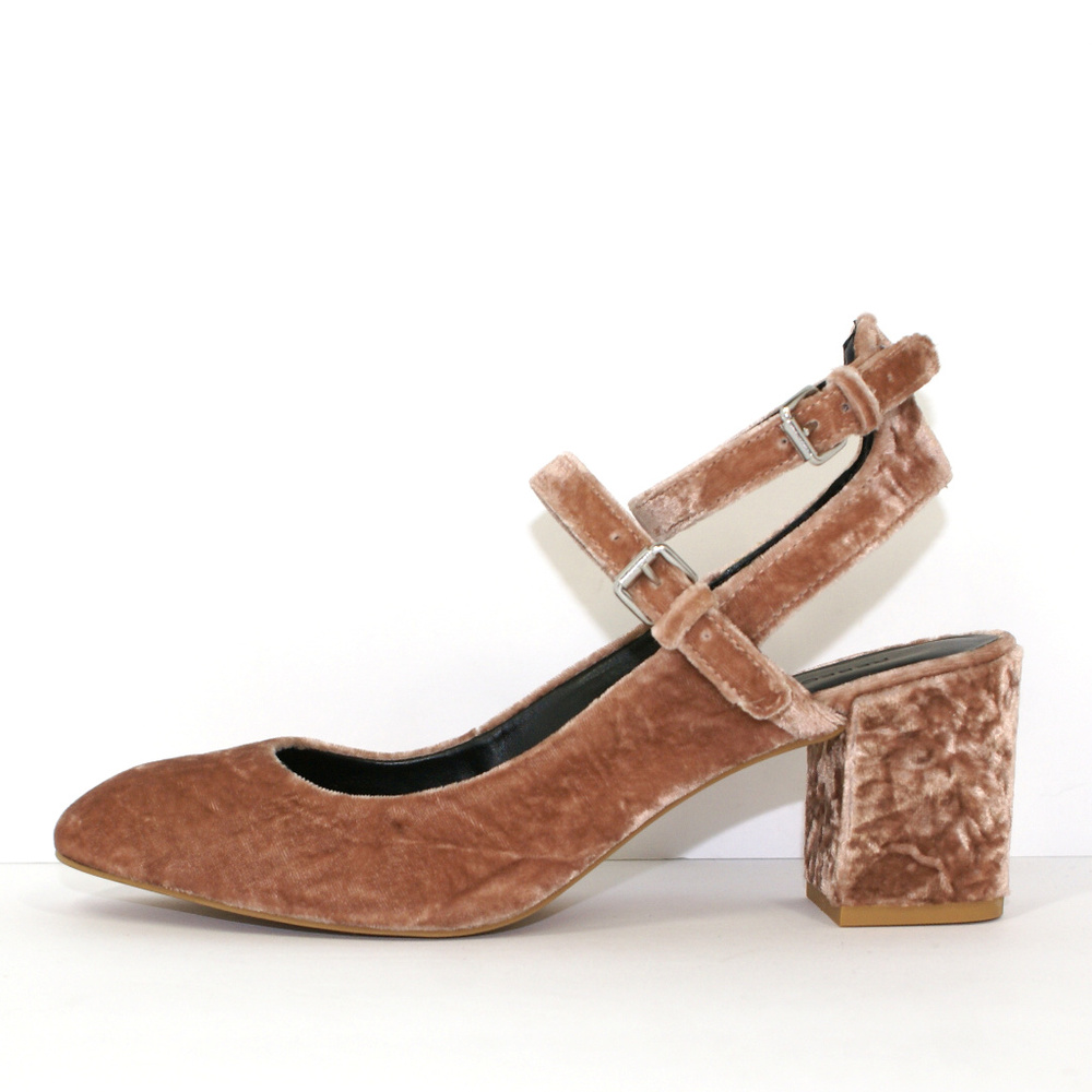 Rebecca Minkoff Mary Jane Pink Velvet Block Heels